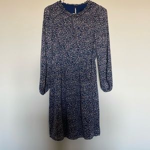 Banana Republic Blue Long sleeve Floral Dress